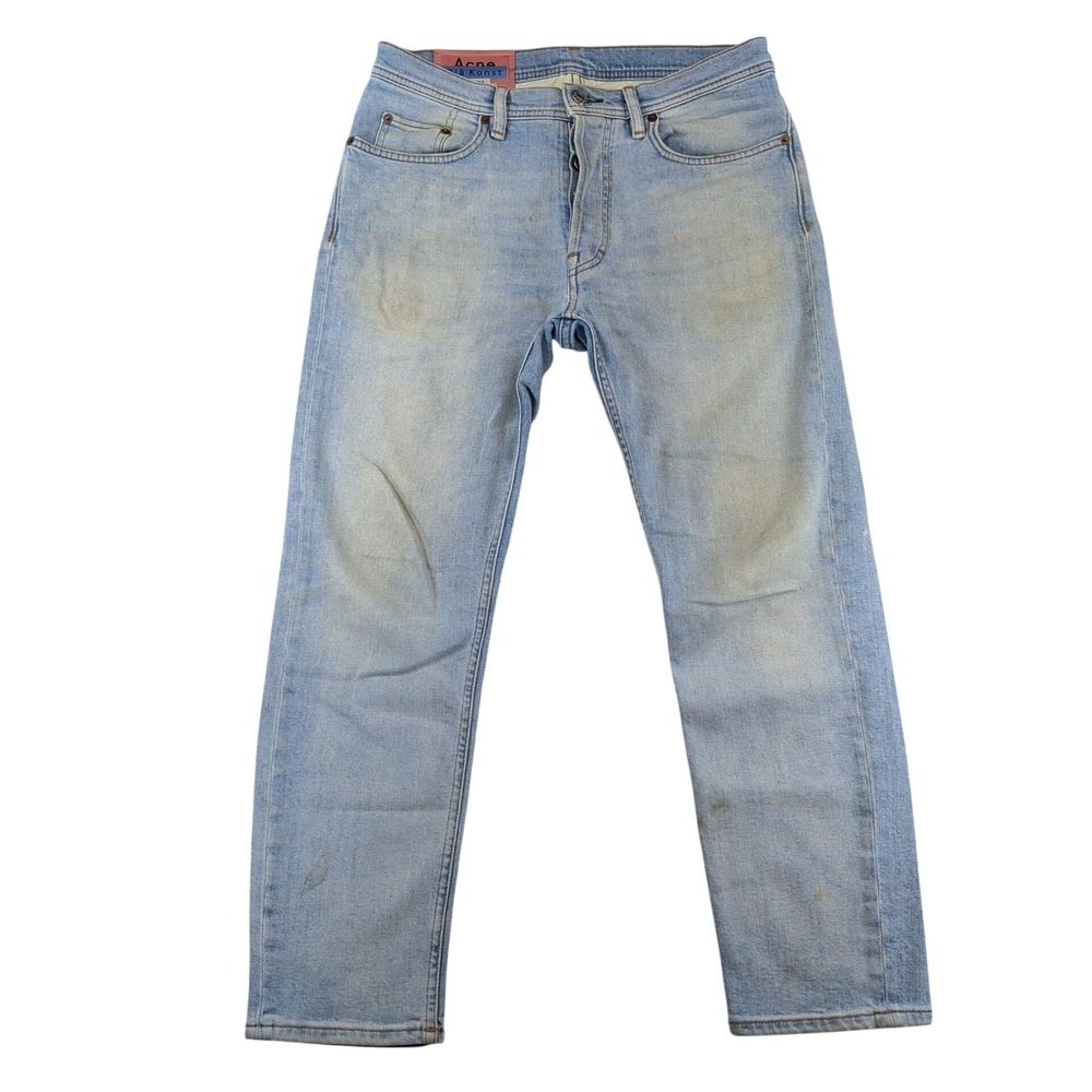 Acne Studios Bla Konst River Lt Blue FW19 Tapered Jeans Mens 30x26 Made in Italy